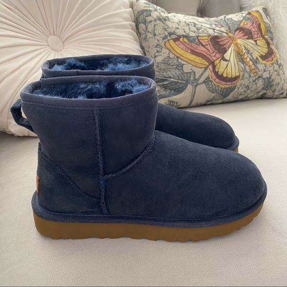 navy blue mini ugg boots